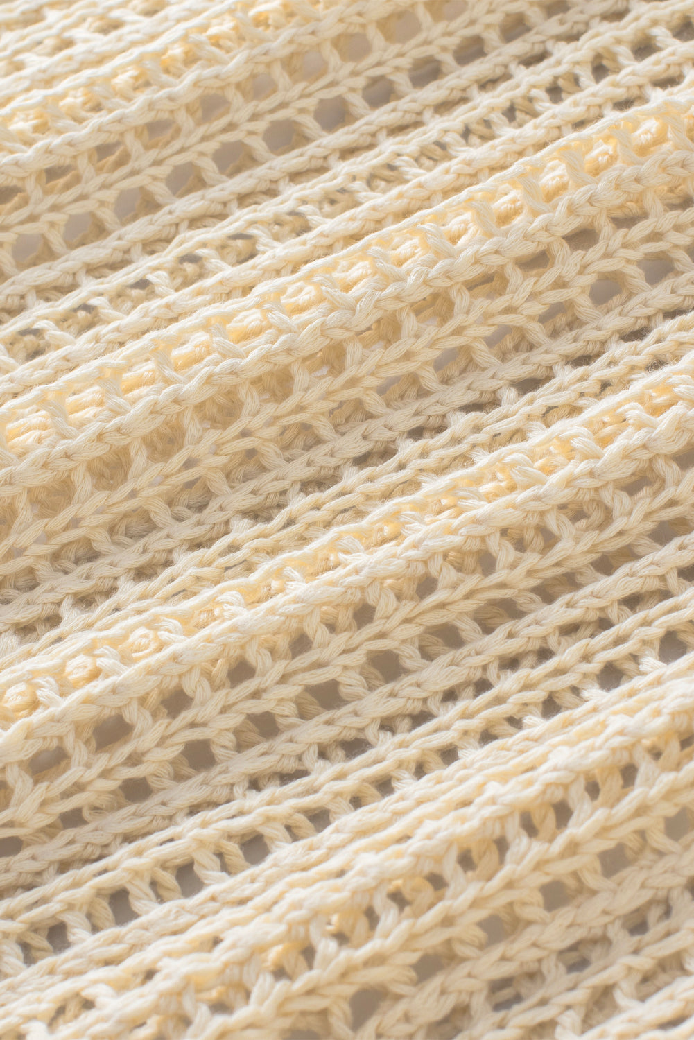 Apricot Fishnet Knit Short Sleeve Tee