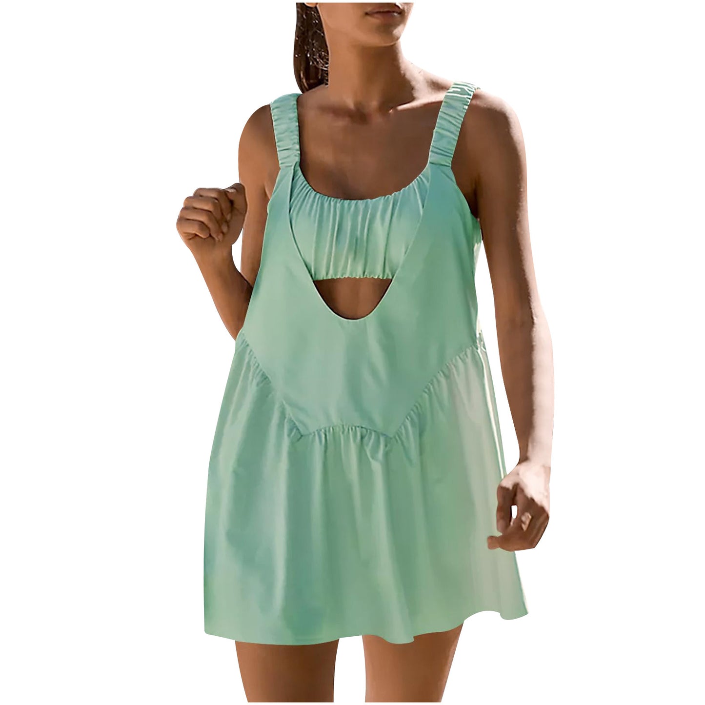 Casual Summer Tennis Dress Built-in Bra Casual Sports