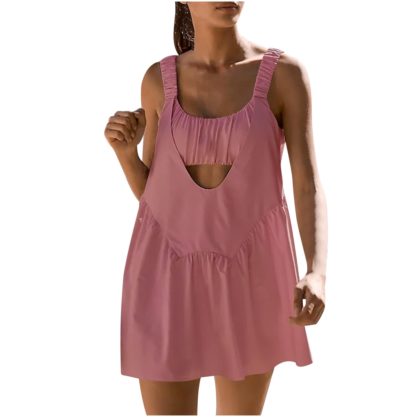 Casual Summer Tennis Dress Built-in Bra Casual Sports