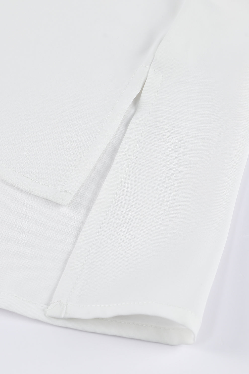 White Plain 3/4 Batwing Sleeve Oversize Button Up Shirt