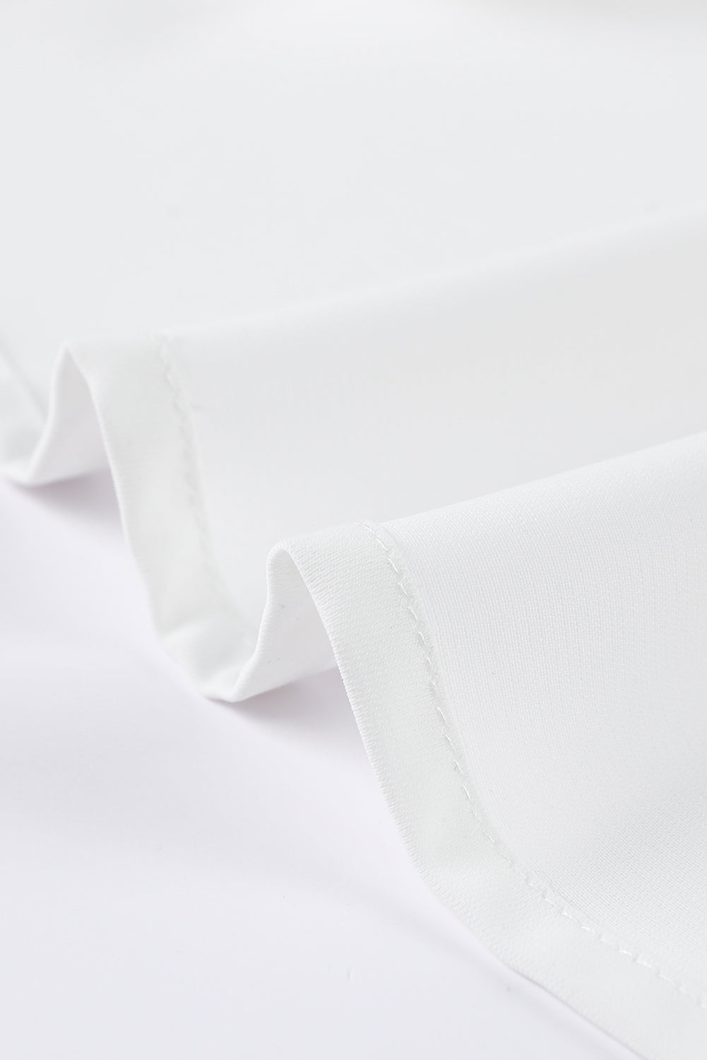White Plain 3/4 Batwing Sleeve Oversize Button Up Shirt