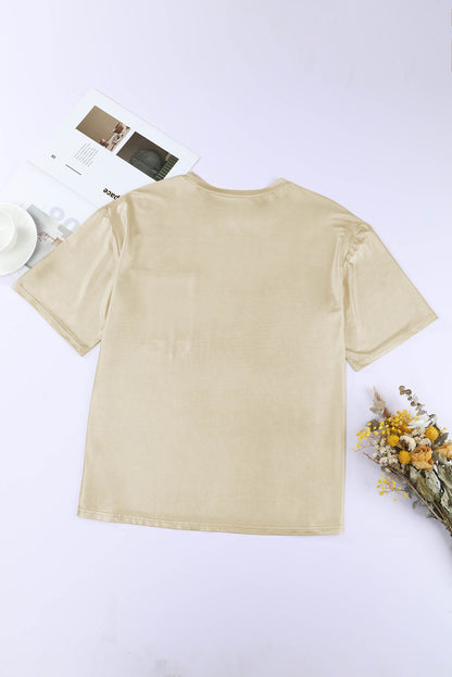 Apricot Solid Loose Fit T Shirt